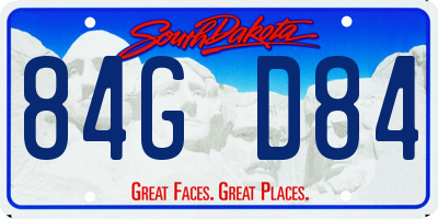 SD license plate 84GD84