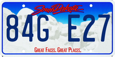 SD license plate 84GE27