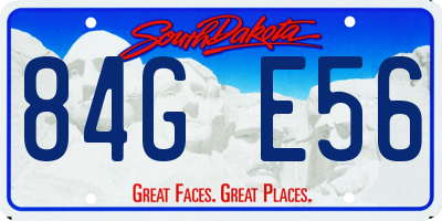 SD license plate 84GE56