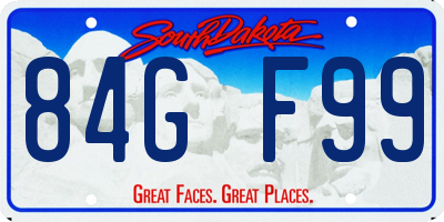 SD license plate 84GF99
