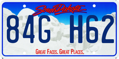 SD license plate 84GH62