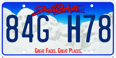SD license plate 84GH78