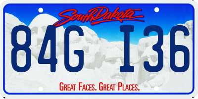 SD license plate 84GI36