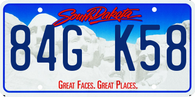 SD license plate 84GK58