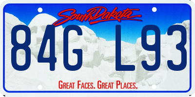SD license plate 84GL93