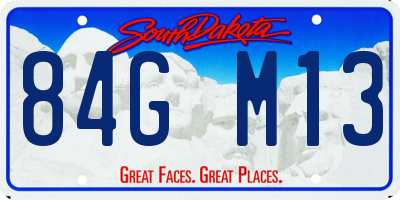 SD license plate 84GM13