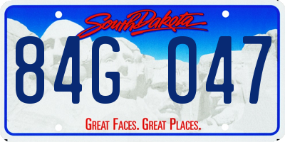 SD license plate 84GO47