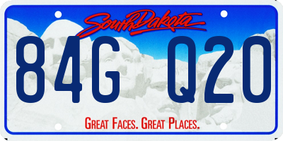 SD license plate 84GQ20