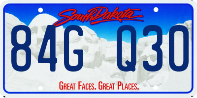 SD license plate 84GQ30