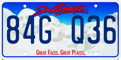 SD license plate 84GQ36