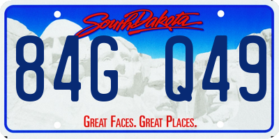 SD license plate 84GQ49