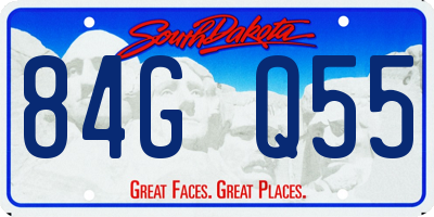 SD license plate 84GQ55