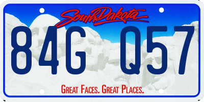 SD license plate 84GQ57