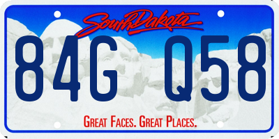 SD license plate 84GQ58