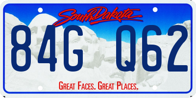 SD license plate 84GQ62