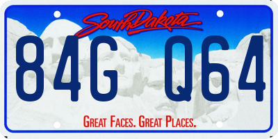 SD license plate 84GQ64