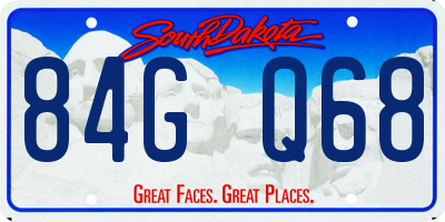 SD license plate 84GQ68