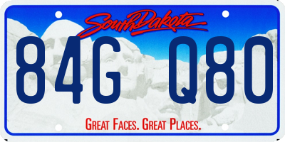 SD license plate 84GQ80