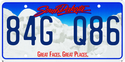 SD license plate 84GQ86