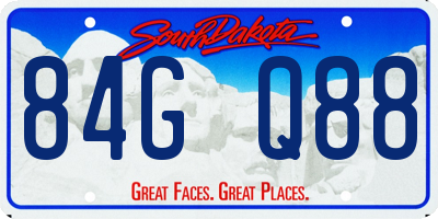 SD license plate 84GQ88