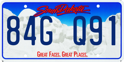 SD license plate 84GQ91