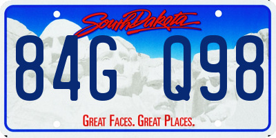 SD license plate 84GQ98