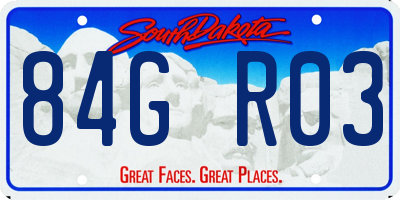 SD license plate 84GR03