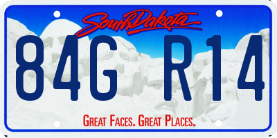 SD license plate 84GR14