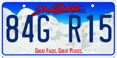 SD license plate 84GR15