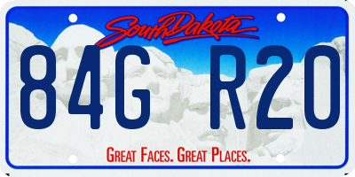 SD license plate 84GR20