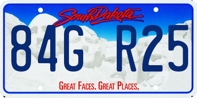 SD license plate 84GR25