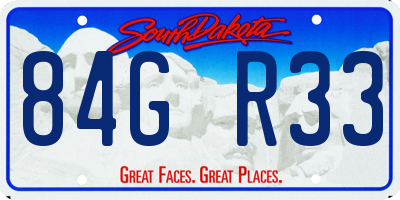 SD license plate 84GR33