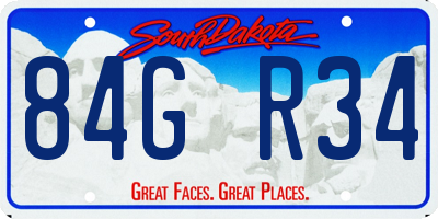 SD license plate 84GR34