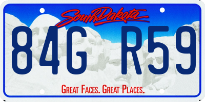 SD license plate 84GR59