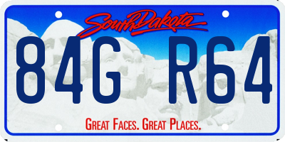 SD license plate 84GR64