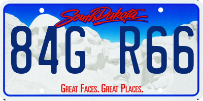 SD license plate 84GR66