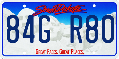 SD license plate 84GR80