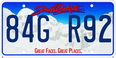SD license plate 84GR92