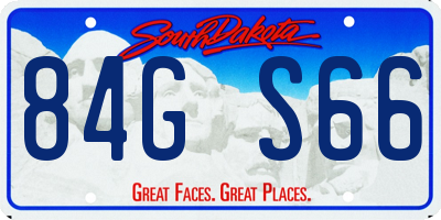 SD license plate 84GS66