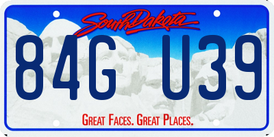 SD license plate 84GU39