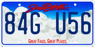 SD license plate 84GU56