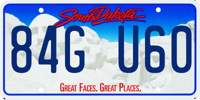 SD license plate 84GU60
