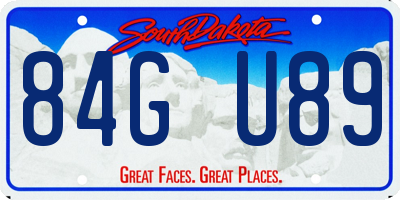 SD license plate 84GU89