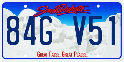 SD license plate 84GV51