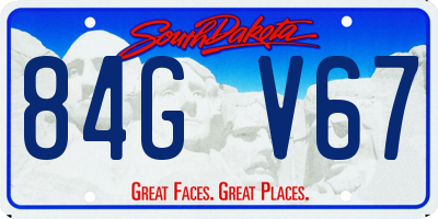 SD license plate 84GV67