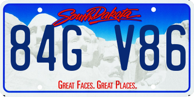 SD license plate 84GV86