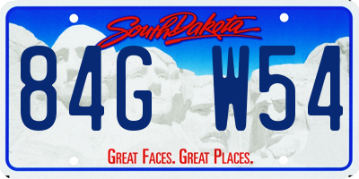 SD license plate 84GW54