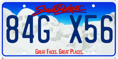 SD license plate 84GX56
