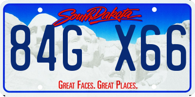 SD license plate 84GX66