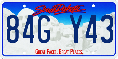 SD license plate 84GY43